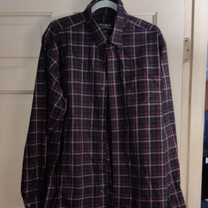 Plaid Men's Shirt - Black and Red